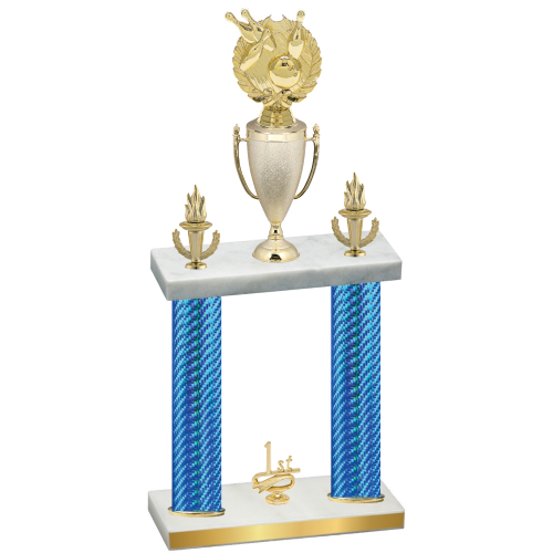 Double Blue Carbon Fiber First Place Bowling Trophy