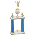 Double Blue Carbon Fiber First Place Volleyball Trophy