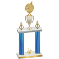 Double Blue Carbon Fiber First Place Volleyball Trophy