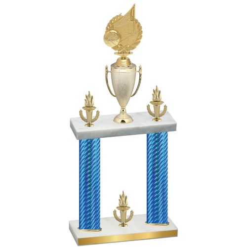 Double Blue Carbon Fiber Victory Volleyball Trophy