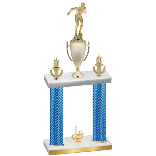 Double Blue Carbon Fiber First Place Swimming Trophy