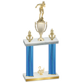 Double Blue Carbon Fiber Second Place Swimming Trophy