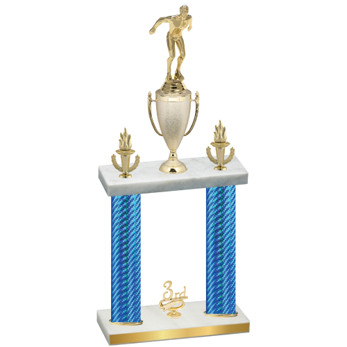 Double Blue Carbon Fiber Third Place Swimming Trophy