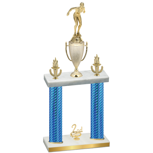 Double Blue Carbon Fiber Second Place Tennis Trophy