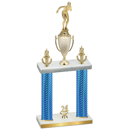Double Blue Carbon Fiber Year Tennis Trophy