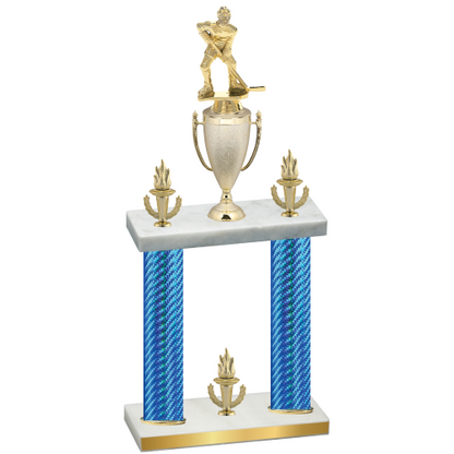 Double Blue Carbon Fiber Victory Hockey Trophy