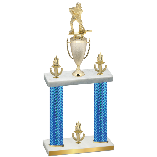 Double Blue Carbon Fiber Victory Hockey Trophy