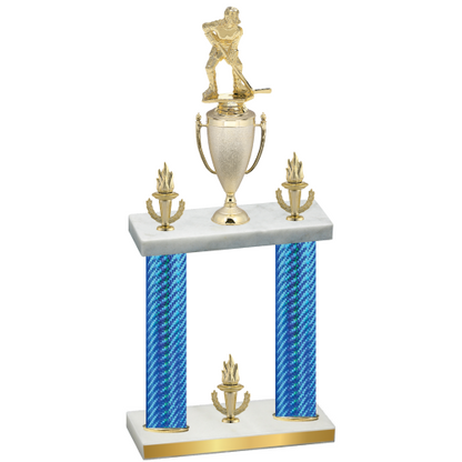 Double Blue Carbon Fiber Victory Hockey Trophy