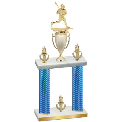 Double Blue Carbon Fiber Victory Lacrosse Trophy