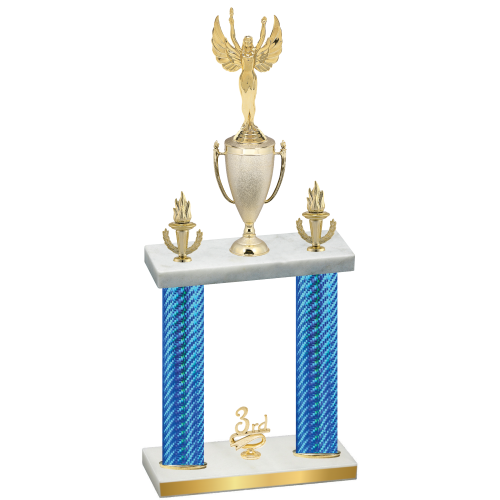 Double Blue Carbon Fiber Third Place Victory Trophy