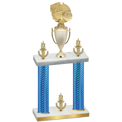 Double Blue Carbon Fiber Victory Basketball Trophy