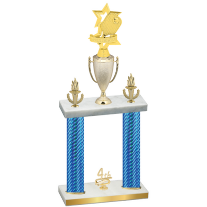 Double Blue Carbon Fiber Fourth Place Pickleball Trophy