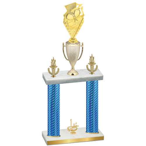Double Blue Carbon Fiber First Place Pickleball Trophy