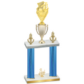 Double Blue Carbon Fiber Third Place Pickleball Trophy