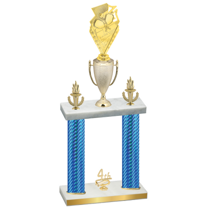 Double Blue Carbon Fiber Fourth Place Pickleball Trophy