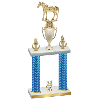 Double Blue Carbon Fiber Year Horses Trophy