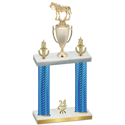 Double Blue Carbon Fiber Year Horses Trophy