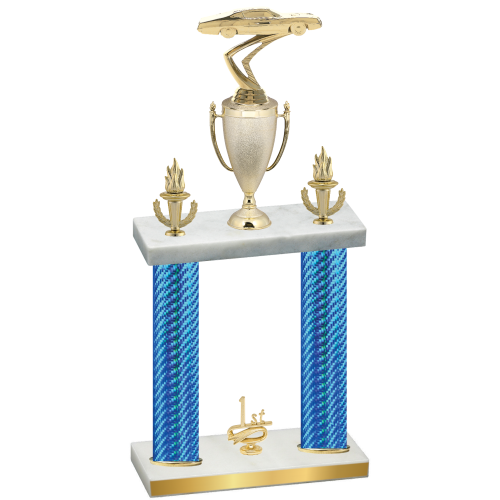 Double Blue Carbon Fiber First Place Cars Trophy