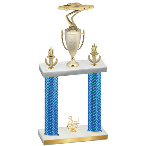Double Blue Carbon Fiber Third Place Cars Trophy