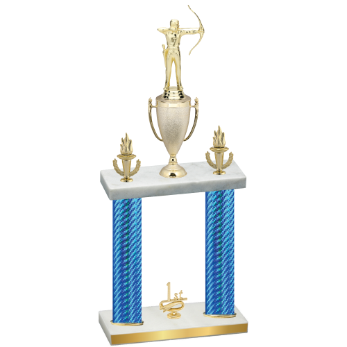 Double Blue Carbon Fiber First Place Archery Trophy