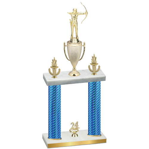 Double Blue Carbon Fiber Year Archery Trophy
