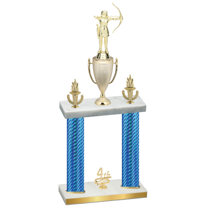 Double Blue Carbon Fiber Fourth Place Archery Trophy