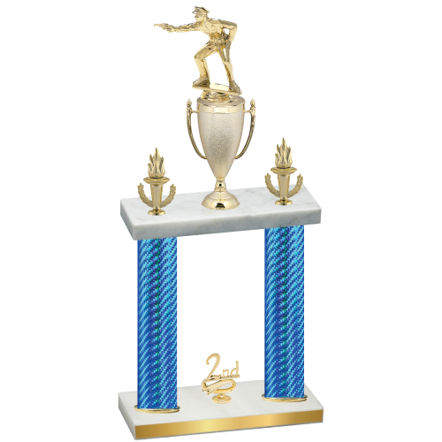 Double Blue Carbon Fiber Second Place Shooter Trophy