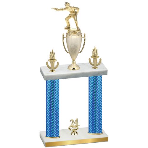 Double Blue Carbon Fiber Year Shooter Trophy