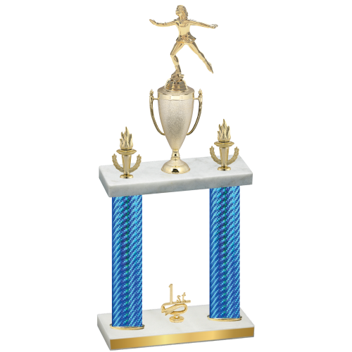 Double Blue Carbon Fiber First Place Skater Trophy