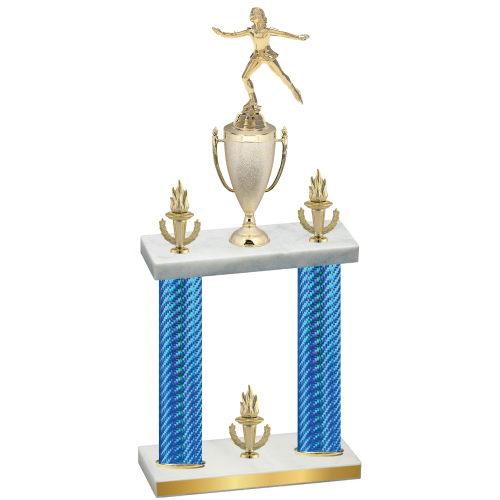 Double Blue Carbon Fiber Victory Skater Trophy