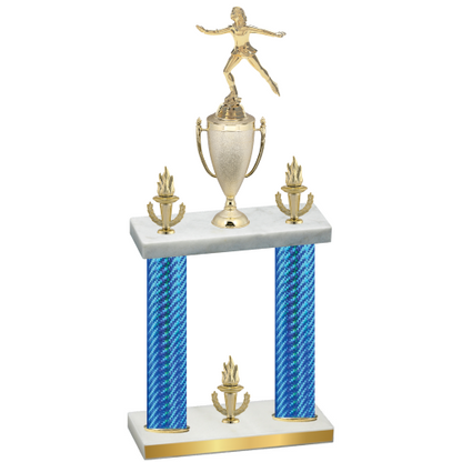 Double Blue Carbon Fiber Victory Skater Trophy