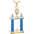 Double Blue Carbon Fiber Fourth Place Weights Trophy