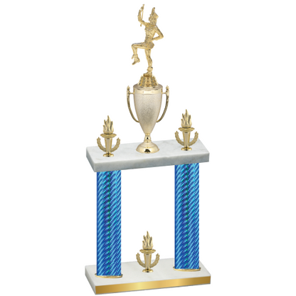 Double Blue Carbon Fiber Victory Majorette Trophy