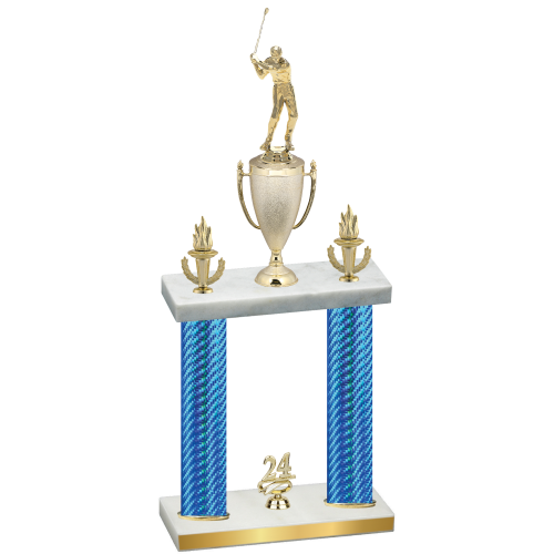Double Blue Carbon Fiber Year Golf Trophy
