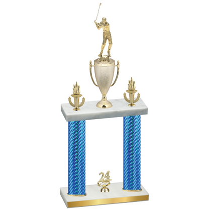 Double Blue Carbon Fiber Year Golf Trophy