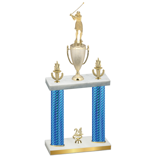 Double Blue Carbon Fiber Year Golf Trophy