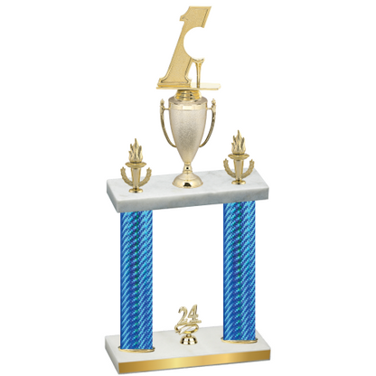 Double Blue Carbon Fiber Year Golf Trophy