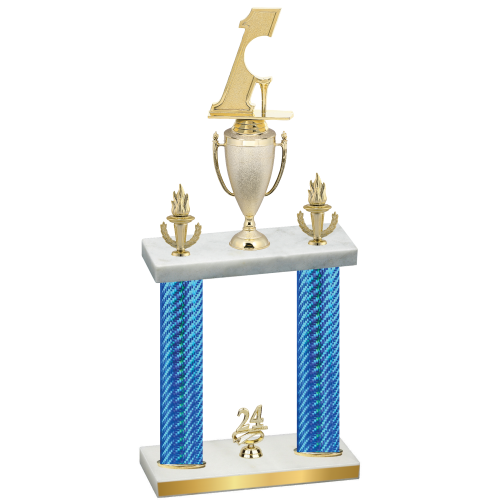 Double Blue Carbon Fiber Year Golf Trophy