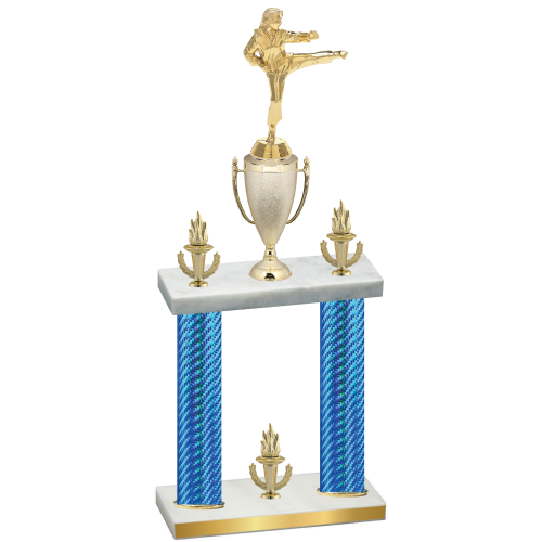 Double Blue Carbon Fiber Victory Karate Trophy
