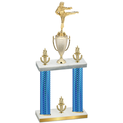 Double Blue Carbon Fiber Victory Karate Trophy