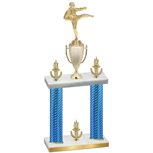 Double Blue Carbon Fiber Victory Karate Trophy