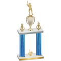 Double Blue Carbon Fiber First Place Baseball Trophy