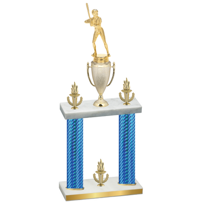 Double Blue Carbon Fiber Victory Softball Trophy