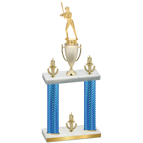 Double Blue Carbon Fiber Victory Softball Trophy