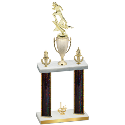 Double Black Glacier First Place Football Trophy