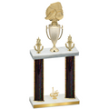 Double Black Glacier First Place Soccer Trophy
