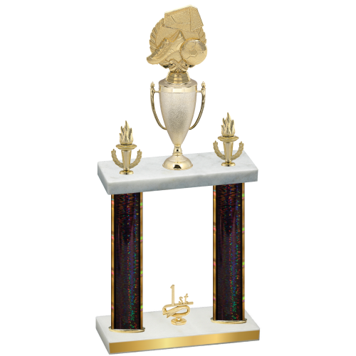 Double Black Glacier First Place Soccer Trophy