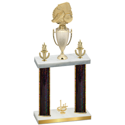 Double Black Glacier First Place Soccer Trophy