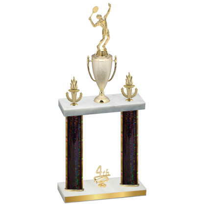 Double Black Glacier Fourth Place Tennis Trophy