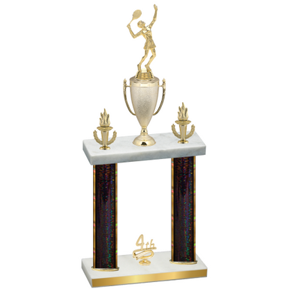 Double Black Glacier Fourth Place Tennis Trophy